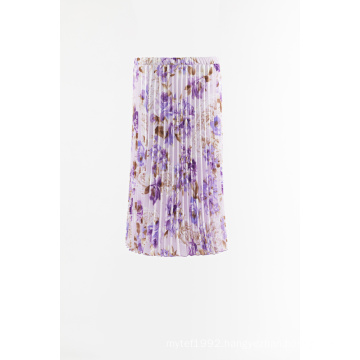 Print woven pleated skirt for Sale